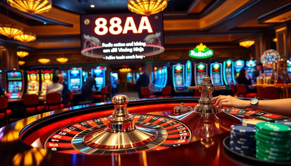 Experience thrilling gameplay with the 88AA đăng nhập at an exciting casino roulette table.